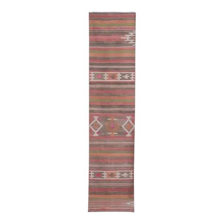 Vintage Turkish hallway rug 75x353 cm