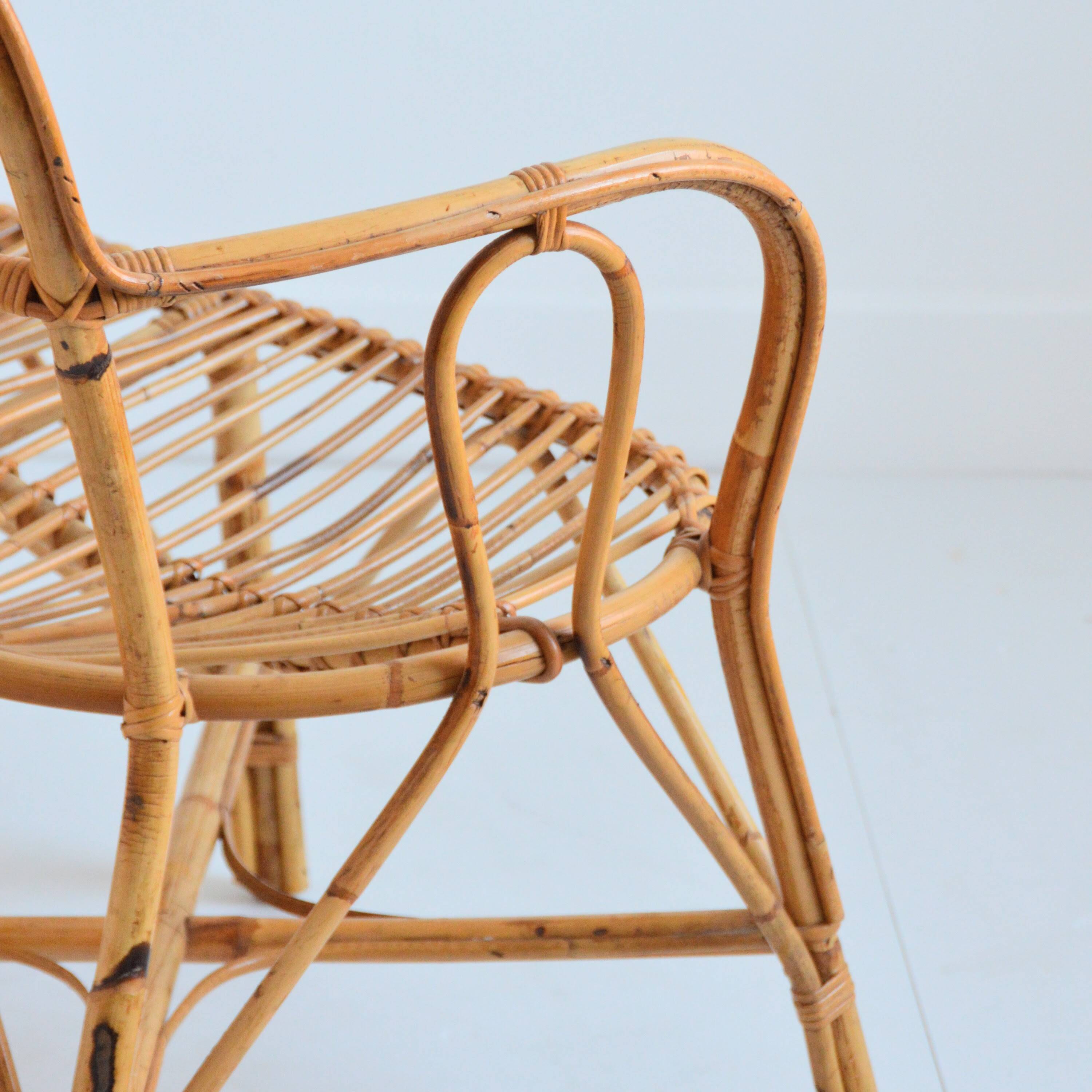 1960s vintage rattan canapé / bench