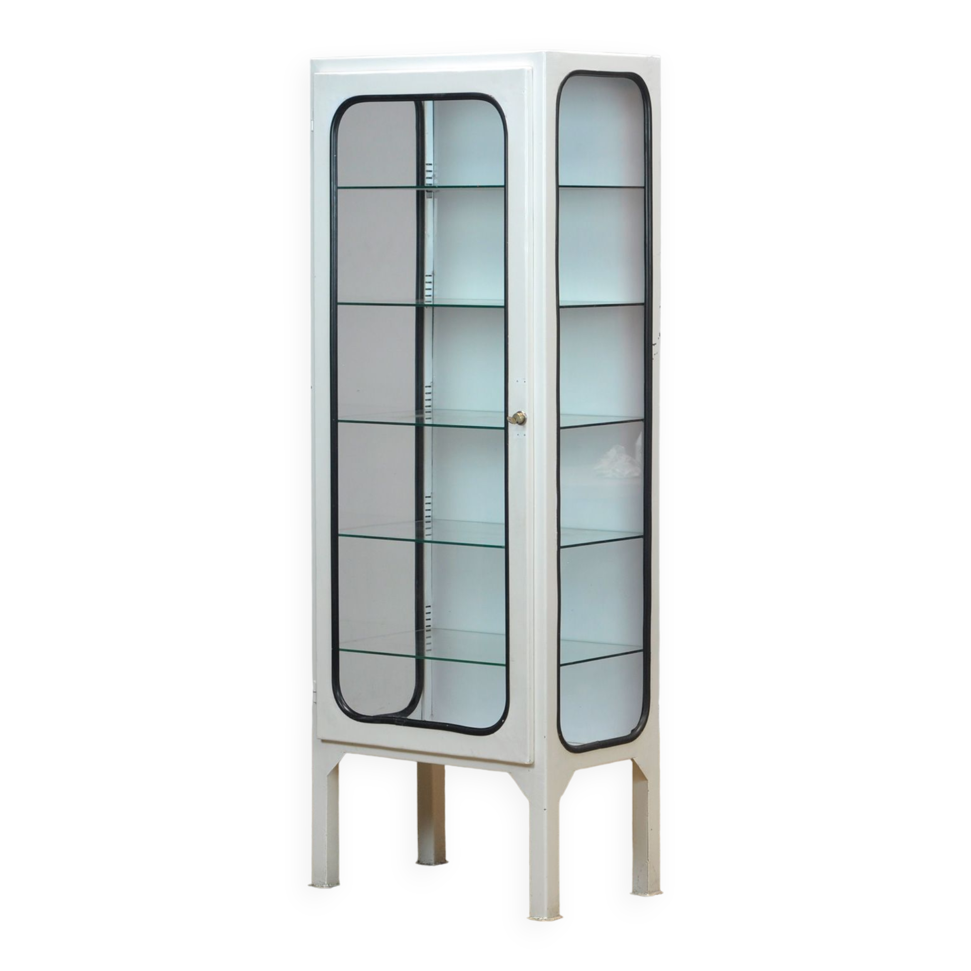 Glass & Iron Medical Cabinet, 1970s