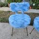 paire de chaises Pelfran fausse fourrure bleue - vintage