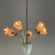 Venetian chandelier in colorless and white murano glass, venini circa 1940