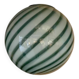 Contemporary Blue and Milky-White Sphere Pendant in Murano Glass