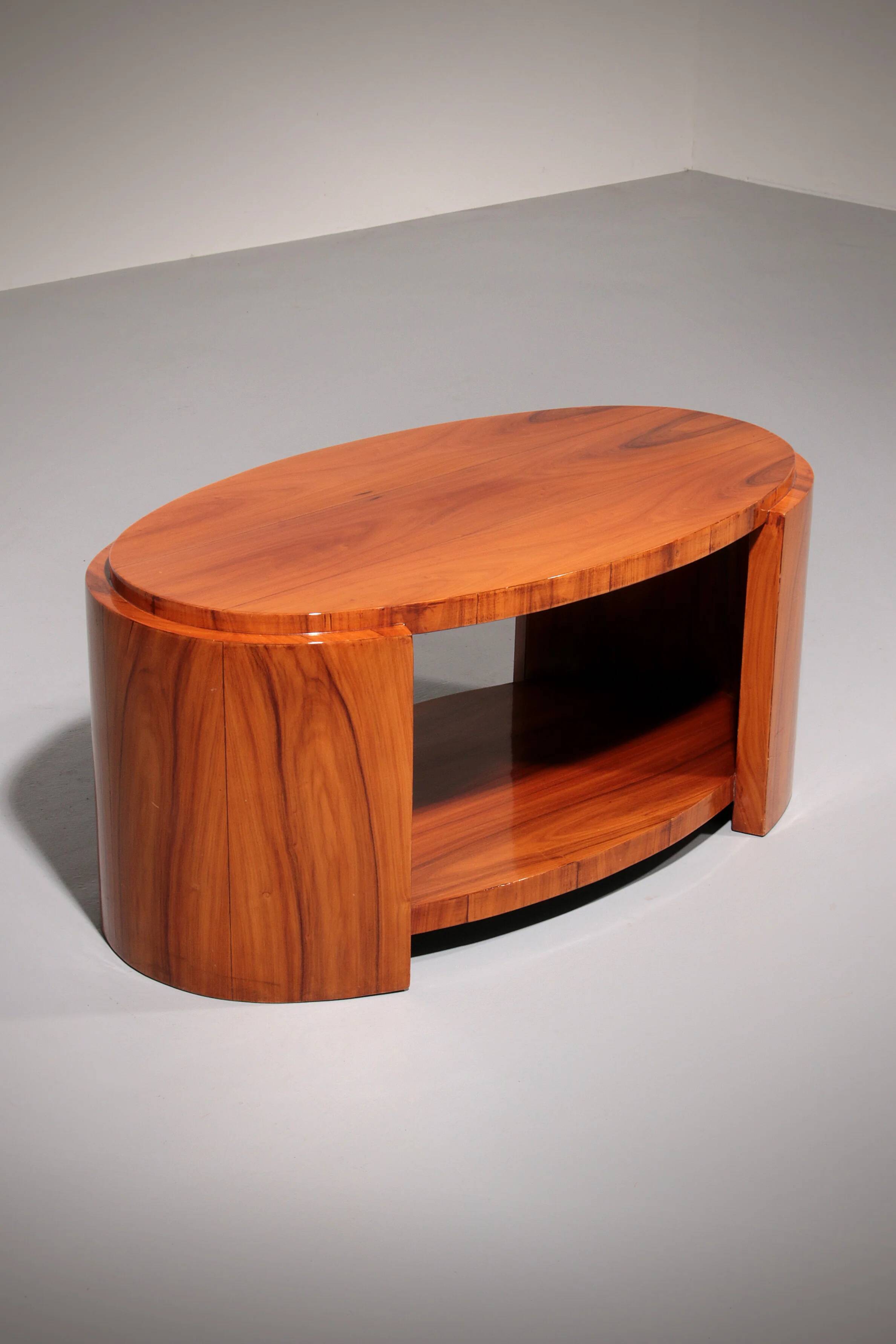 Art Deco French light-wood coffee table