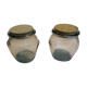 2 green Sage old jars