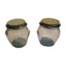 2 green Sage old jars