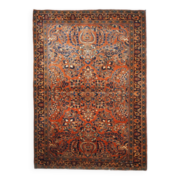 Handmade antique Persian Sarouk rug 3.3' x 5.4' (100cm x 164cm) 1920s - 1B695