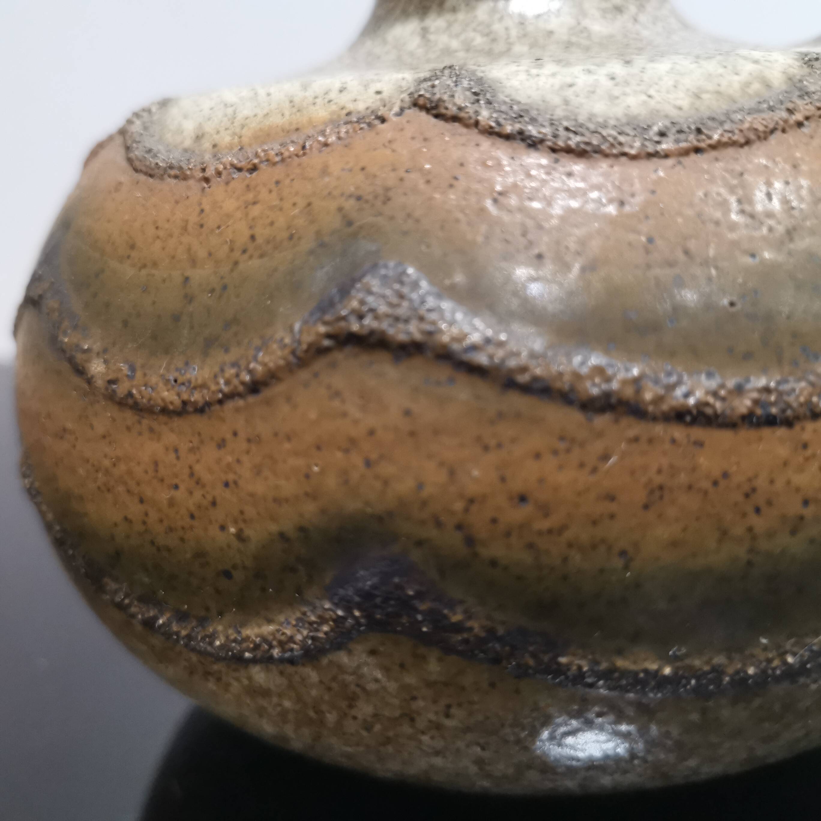 Vintage German ceramic handle vase from the 70s