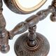 Vintage pivoting mirror to place, carved wood, rustic folk art decor.