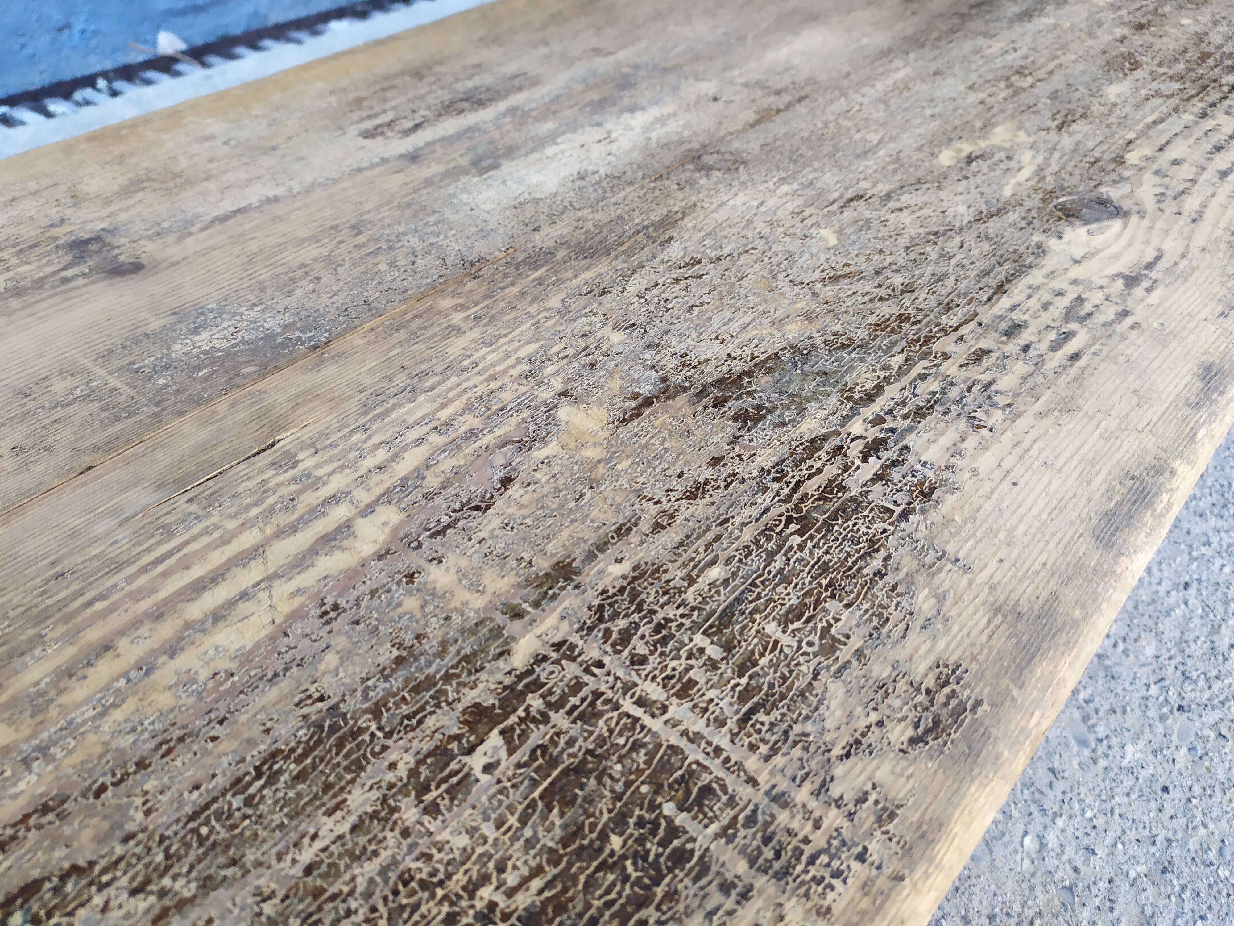 Table de métier drapière sapin décapé 3m