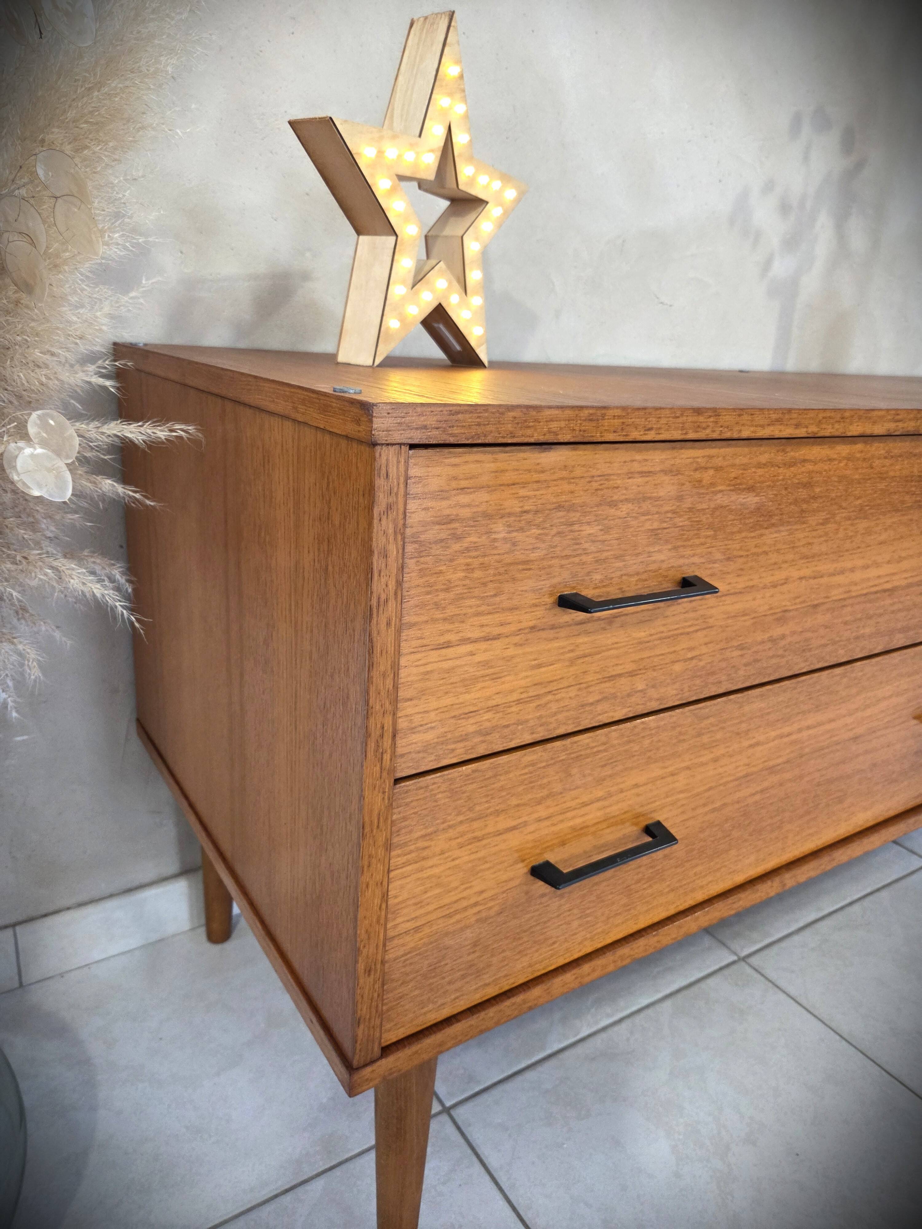 Low Scandinavian design sideboard in teak