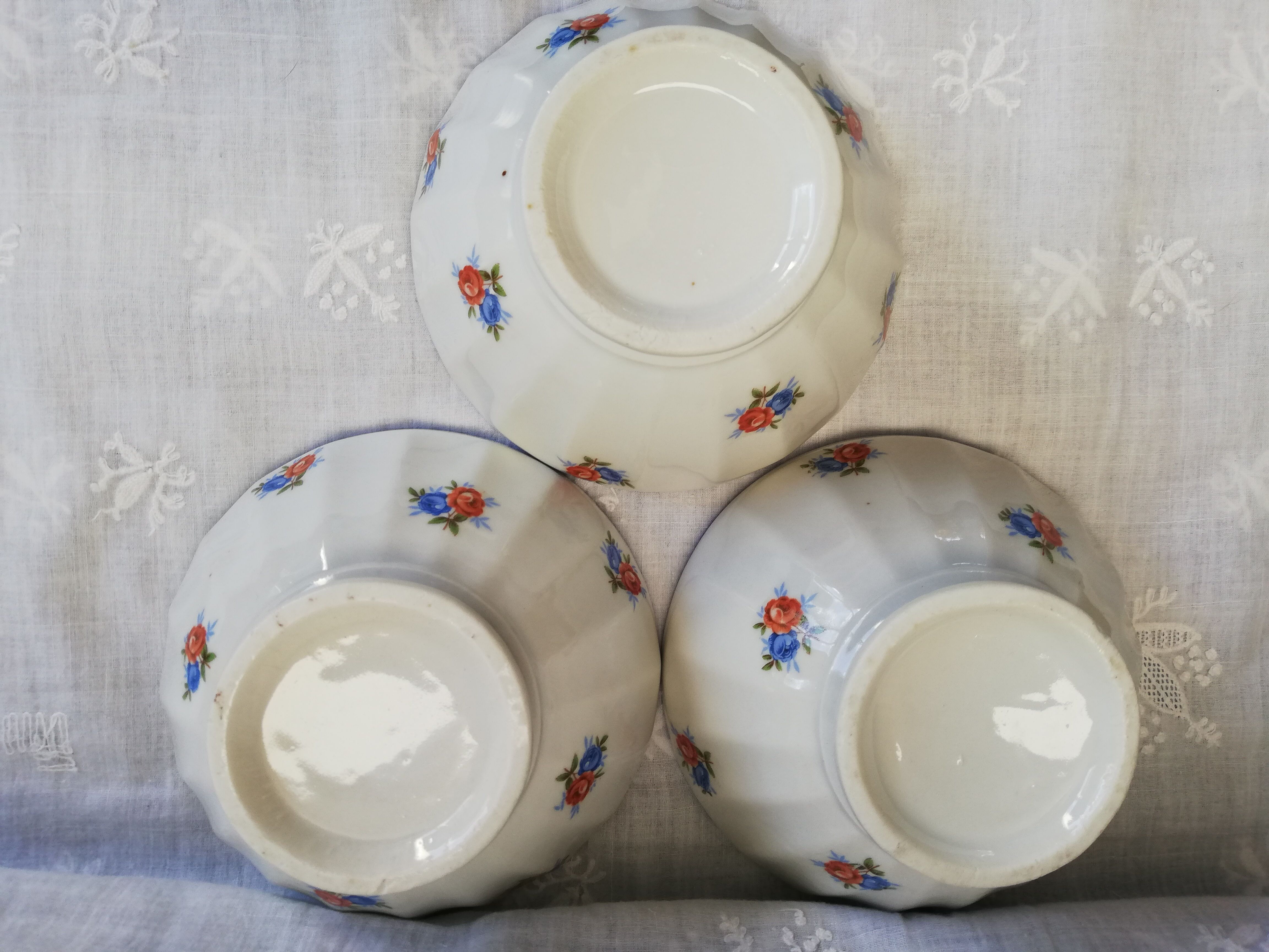 Set 3 bols fleuris