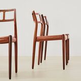Niels Otto Moller Set of 8 Model 79 Dining Chairs in Rosewood and Leather for JL Mollers 1966