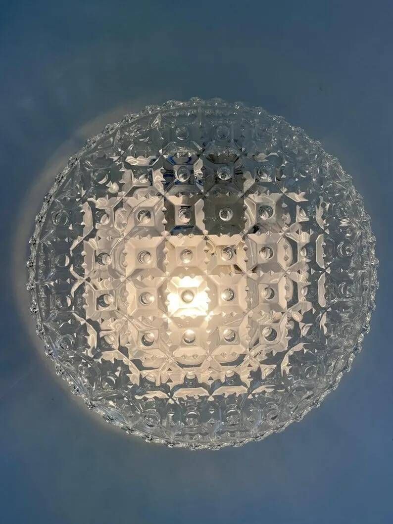 Design midcentury wall or ceiling lamp, flushmount, 1970s - 4 pieces available