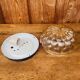Vintage amber molded glass ceiling light