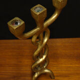 Brutalist bronze chandelier