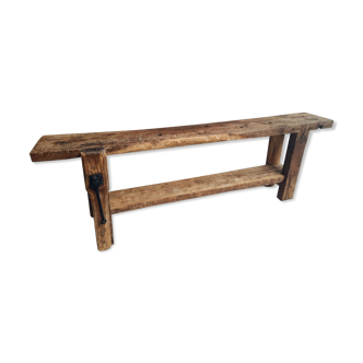 Antique workbench oak side table
