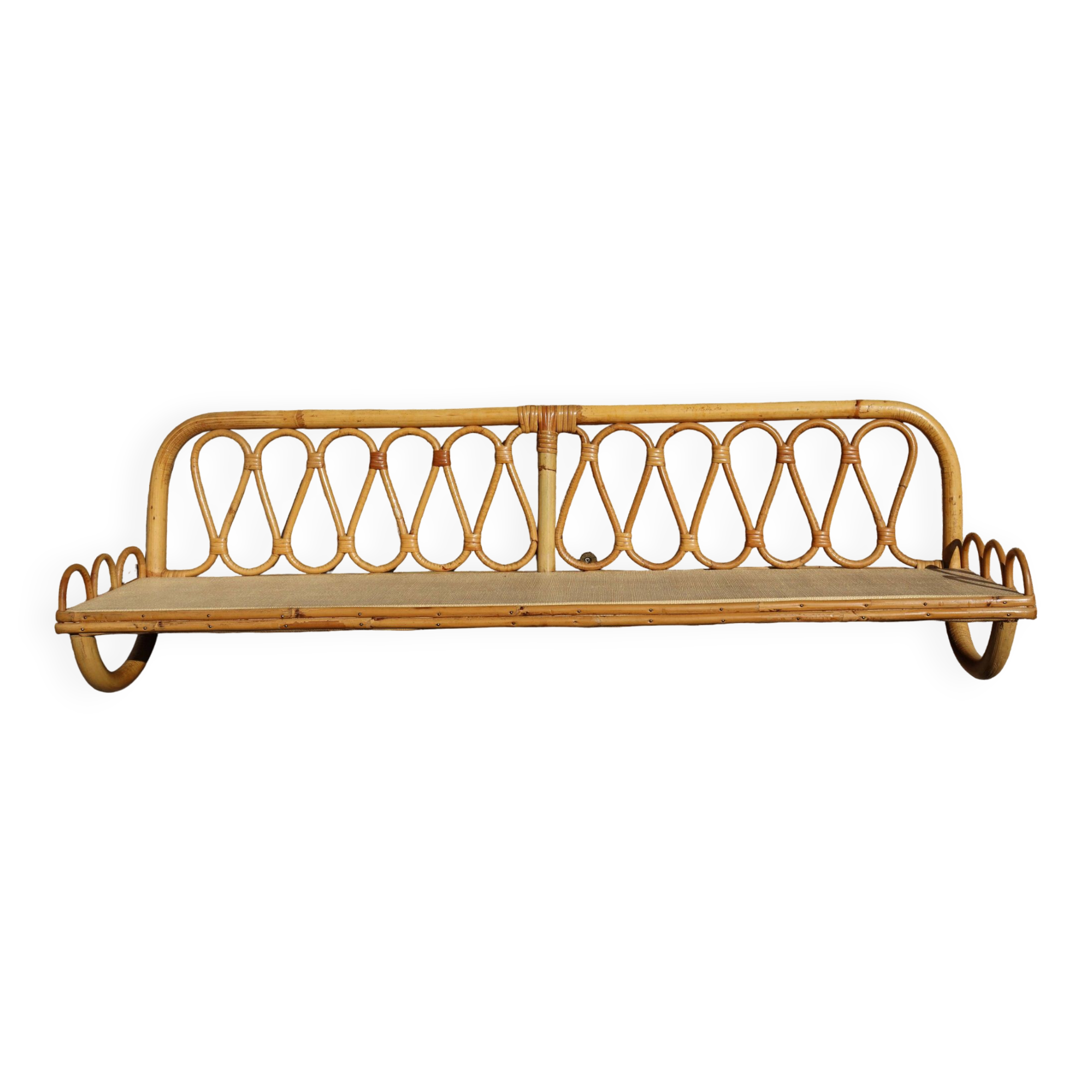 Large rattan wall shelf