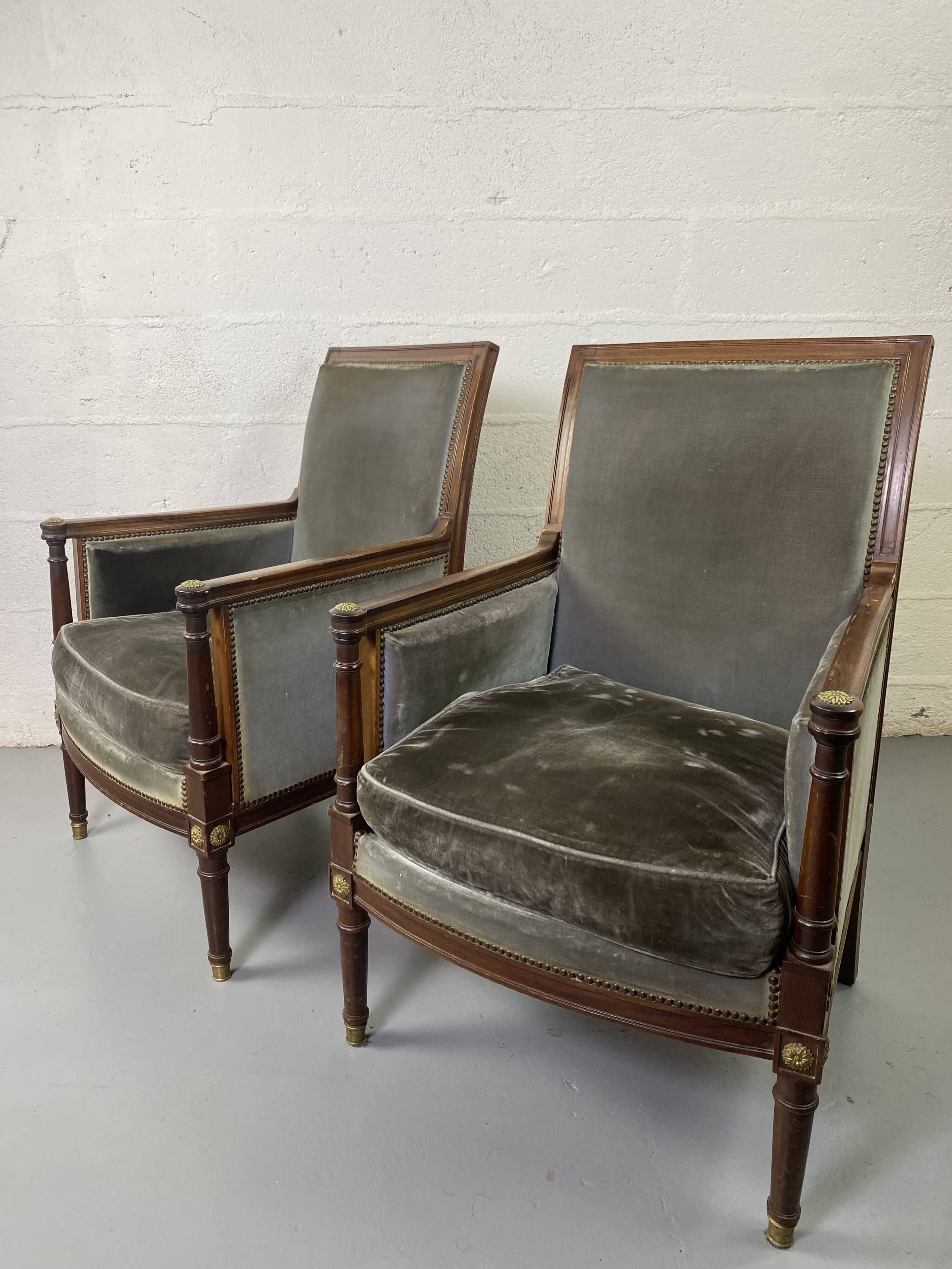 Pair of Empire armchairs