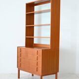 Scandinavian Teak Bookcase with Drawers – Bodafors