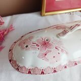 Soap dish, comb holder, ironstone, BFK, Lilac