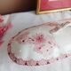 Soap dish, comb holder, ironstone, BFK, Lilac