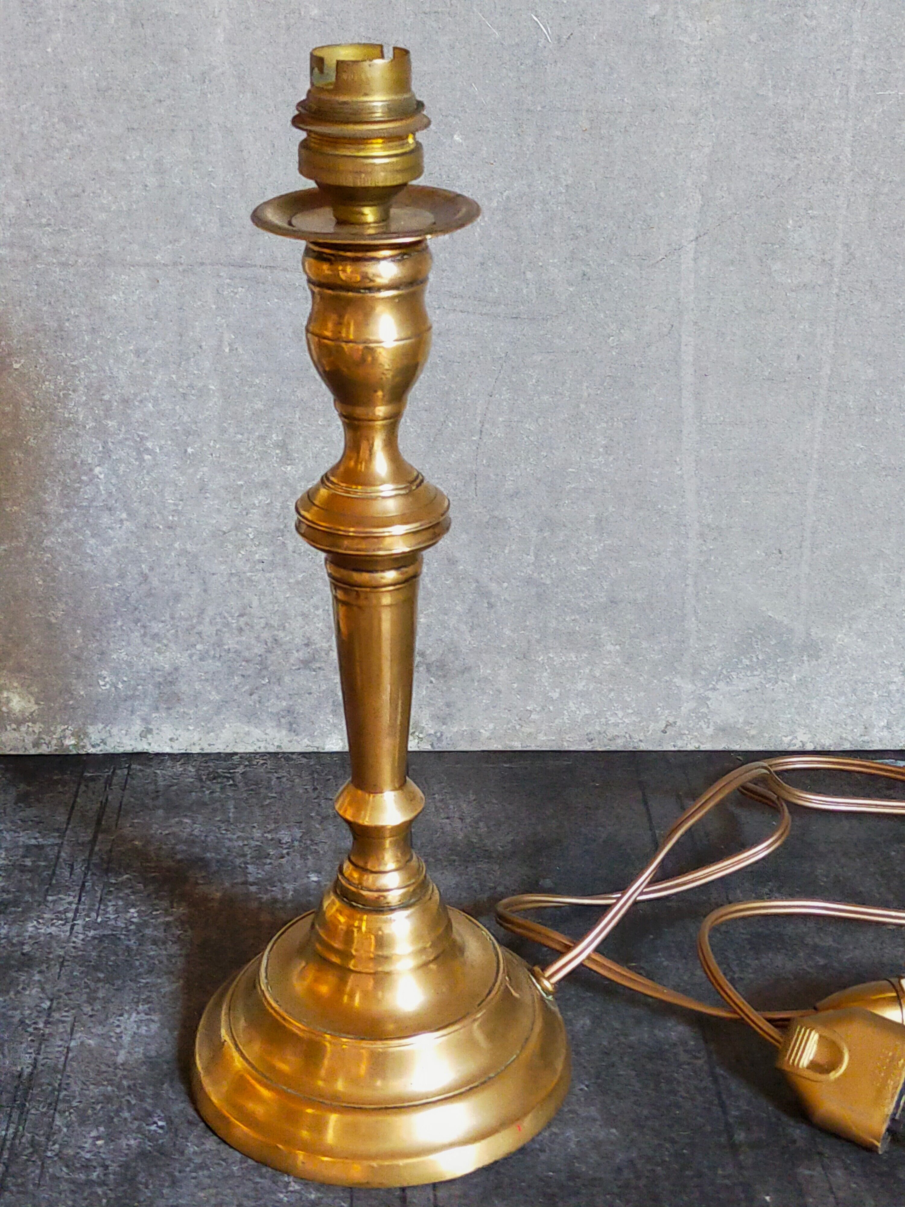 Old solid brass lamp base