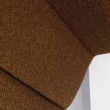 Vintage modernist armchair in wool fabric and chrome metal