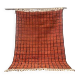 Handmade Moroccan Wool Rug – Authentic Berber Carpet with Geometric Grid Design