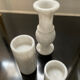 Trio de bougeoirs vintage en marbre blanc