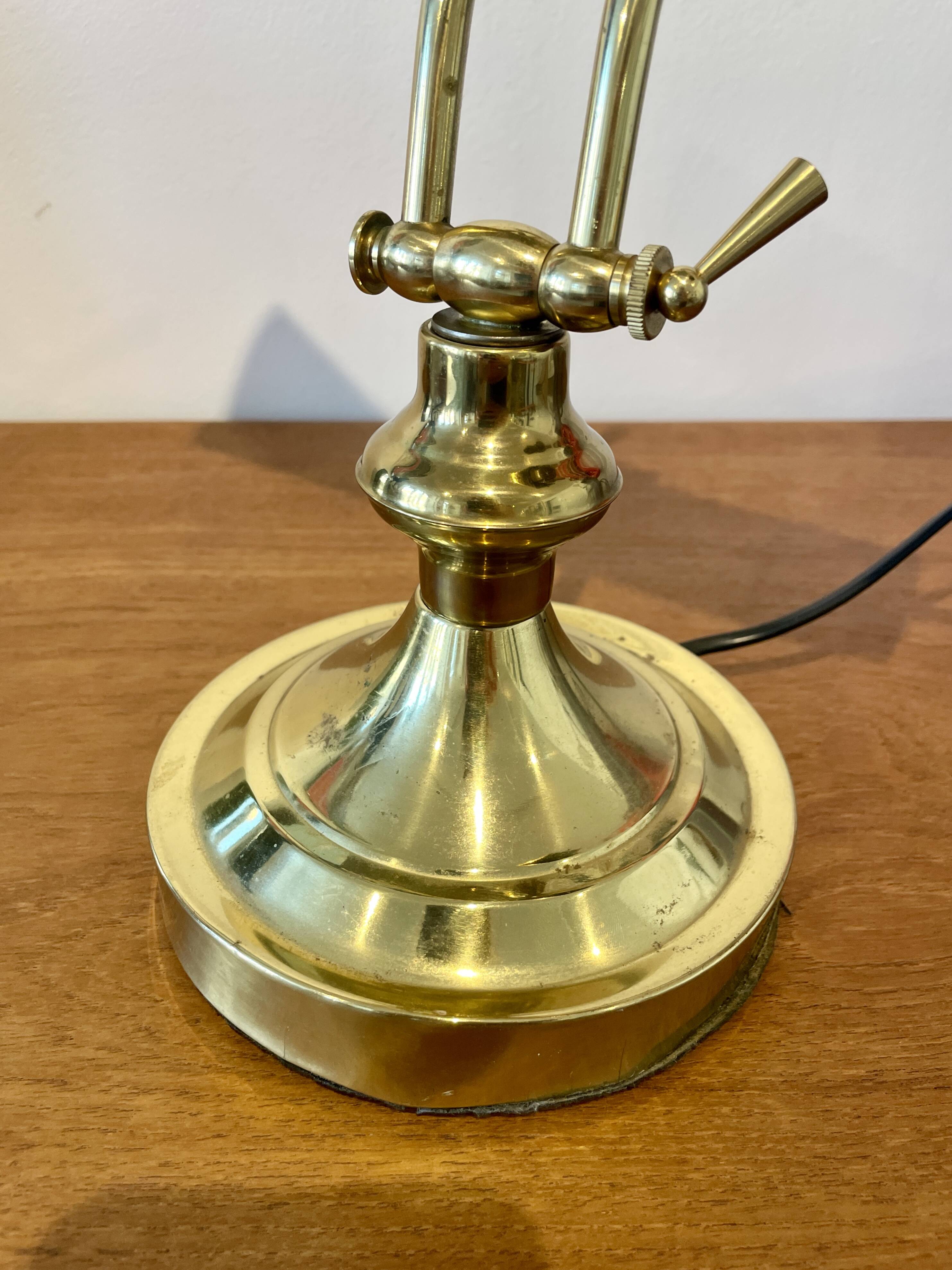 Lampe de notaire, de banquier doré