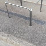 Vintage square coffee table chrome and smoked glass