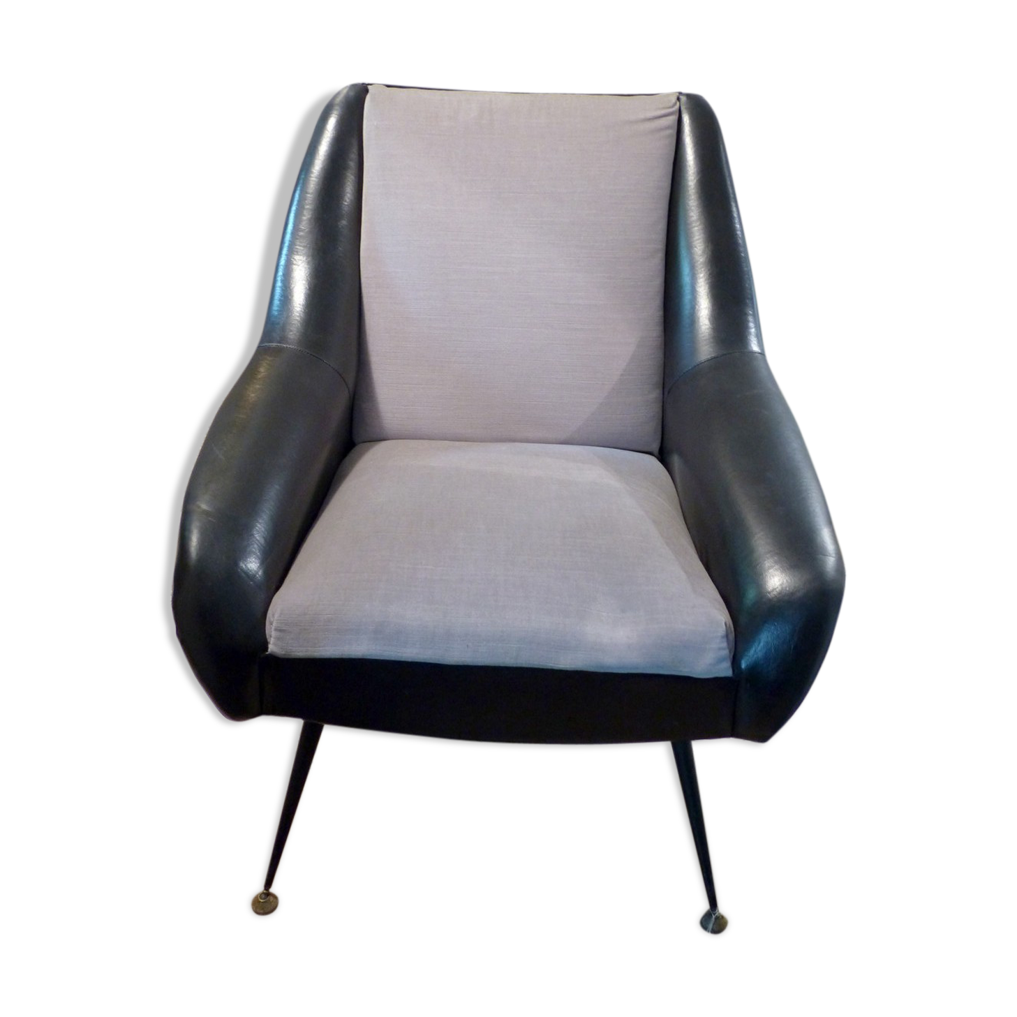 Vintage 50/60s chair leather and fabrics