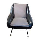 Vintage 50/60s chair leather and fabrics
