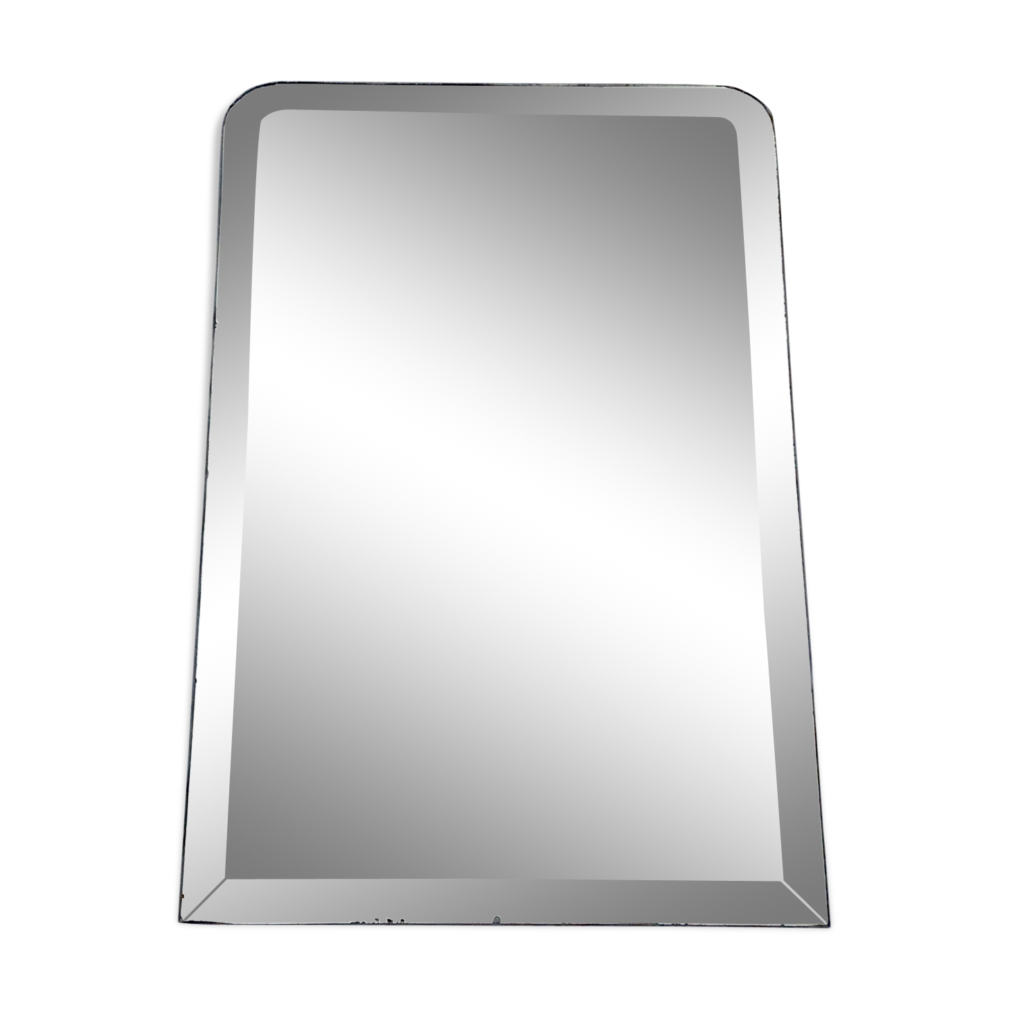 Old beveled mirror with lead or mercury stitched dimension: height -72.5cm- width -48.5cm-