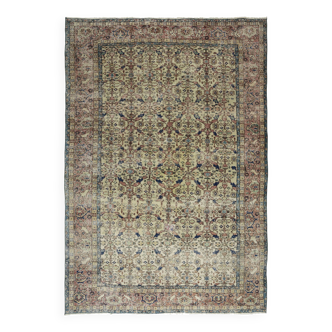 Tapis vintage tissé à la main turc unique en son genre - élégance vintage intemporelle 292 x 203 cm
