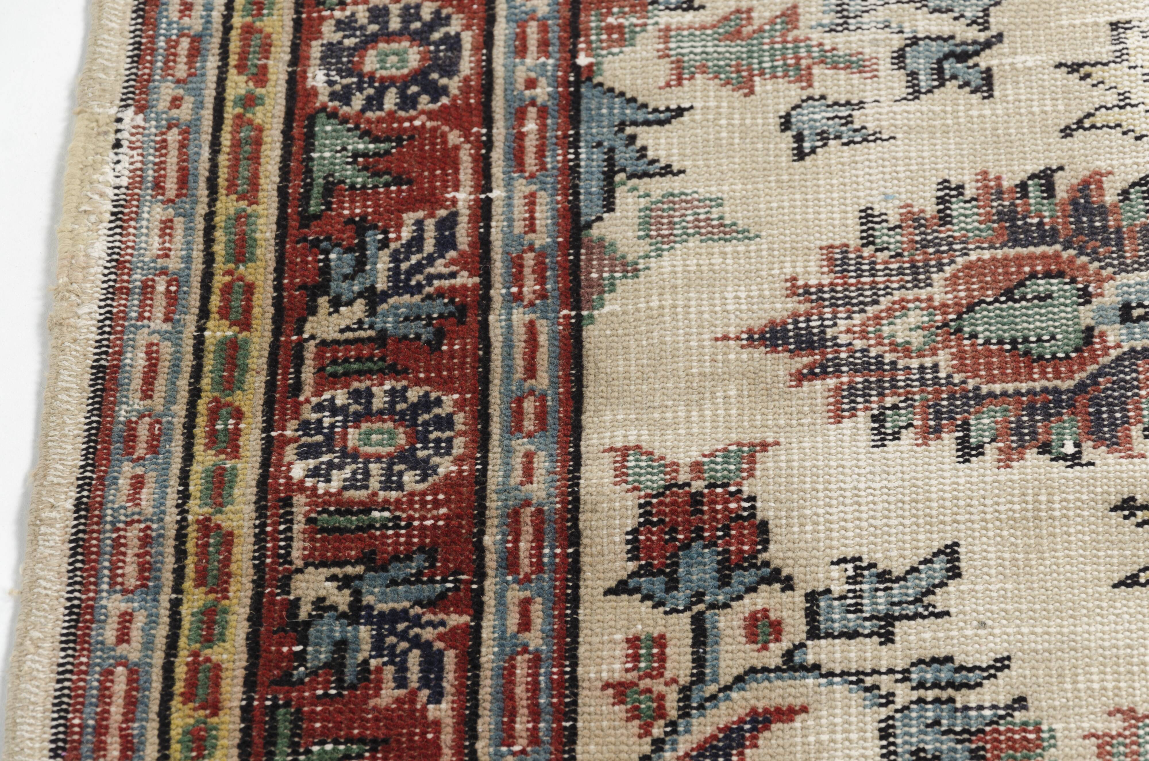 Multicolour Oushak Vintage Turkish Rug-sku-v722