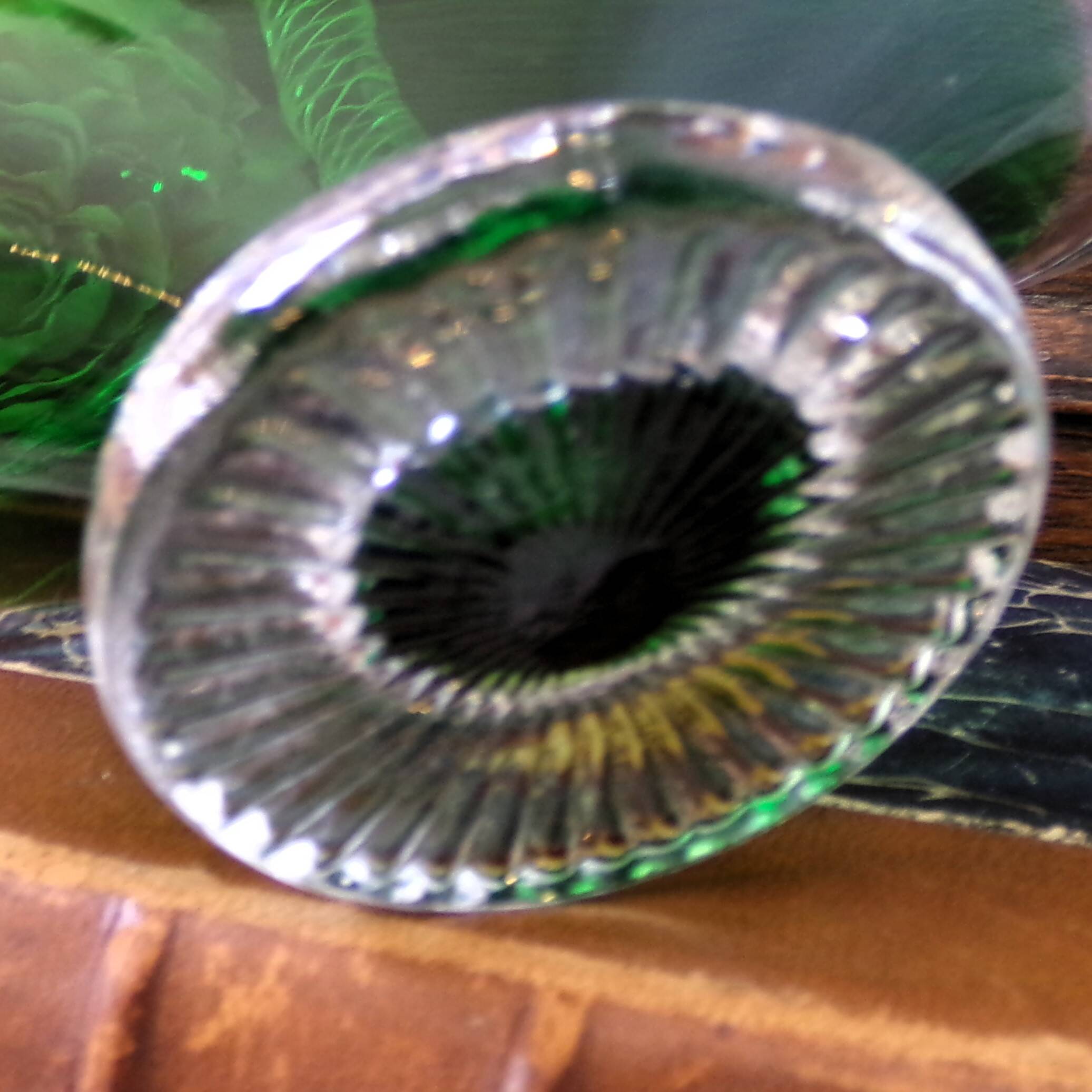 Green Murano glass basket/trinket dish