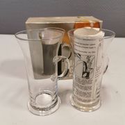 Original Irish coffee glasses from Arabia Finland, estimated 1980s, designed by Heikki Orvola