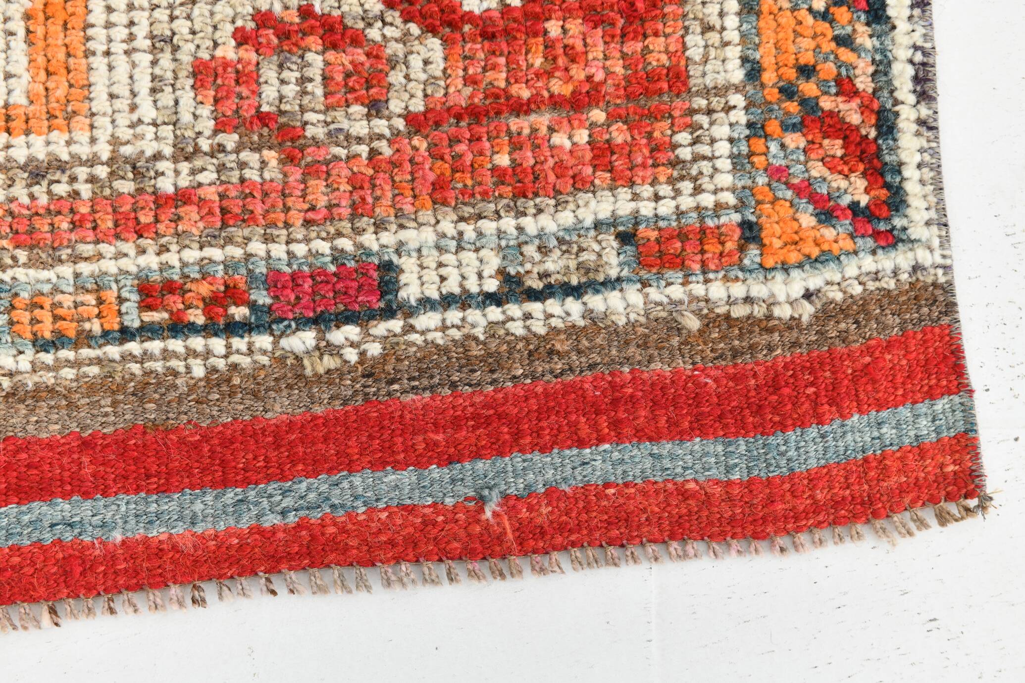 3x12 Soft Red Vintage Runner Rug, Turkish Hallway Runner, 94x358 Cm