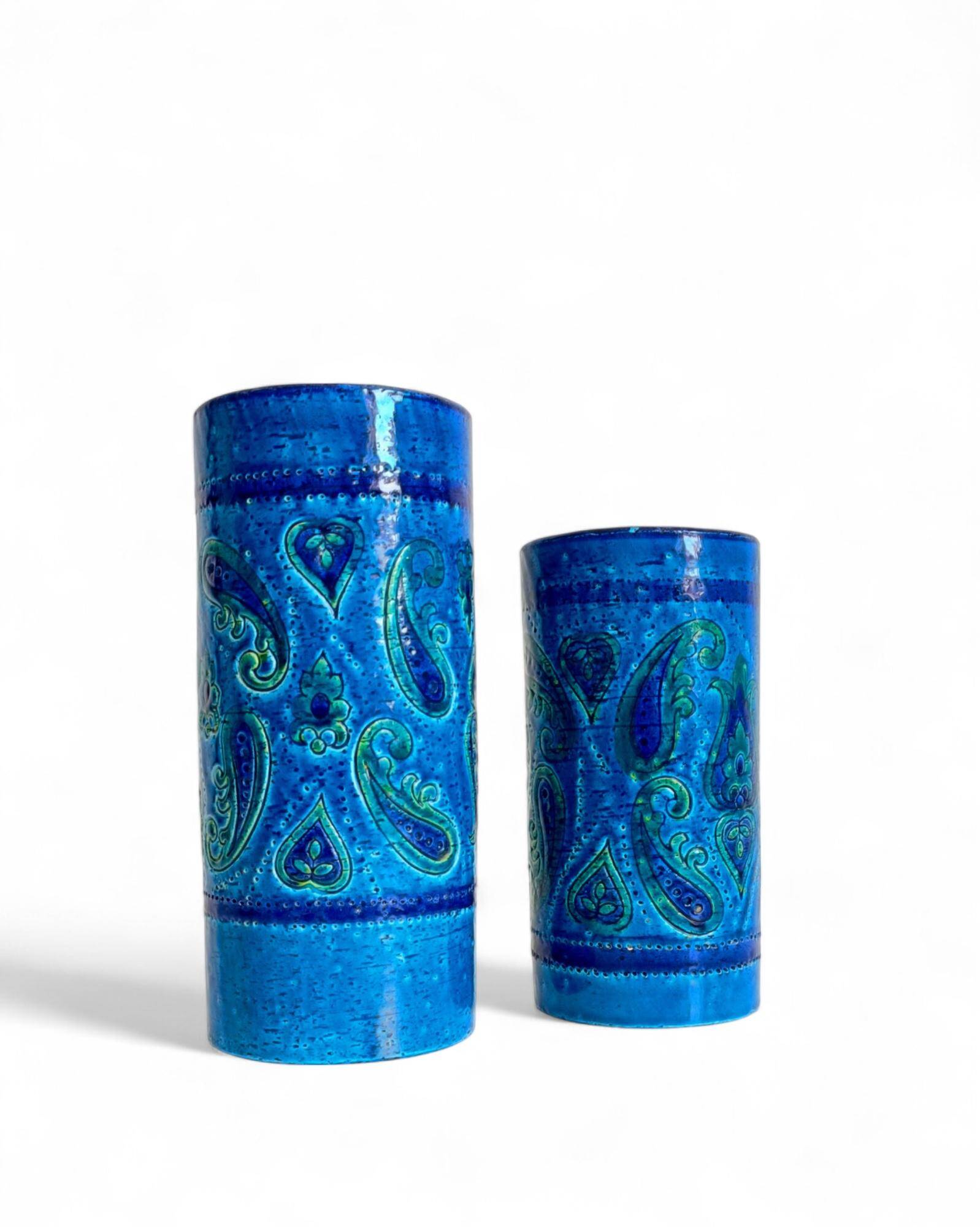 Vases en céramique Rimini Blu d'Aldo Londi, Bitossi, Italie, années 1960.