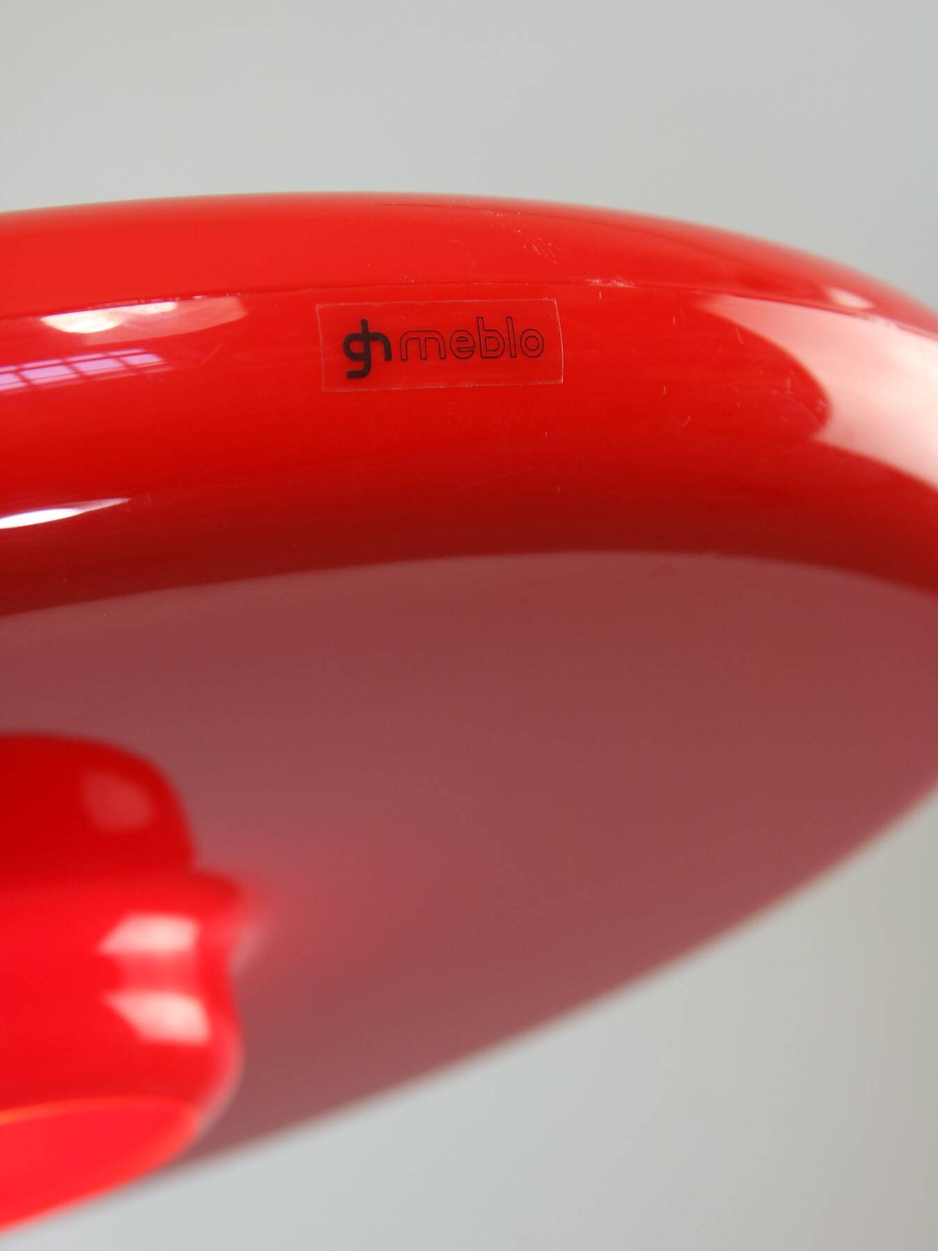 Space-Age Saucer Pendant in Red Plexiglas from Guzzini, 1960s