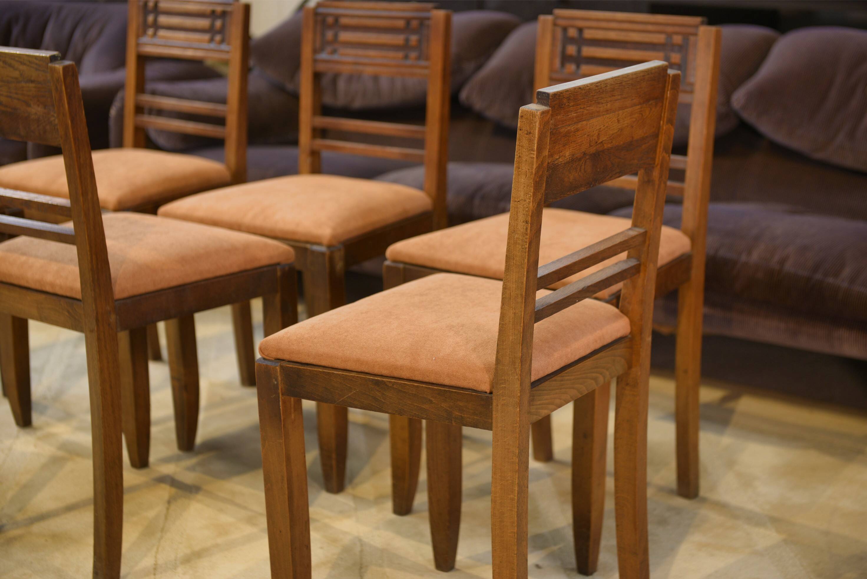 Set of 6 brutalist chairs from the 1950s.