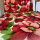 Vintage folding camping armchair with red flower pattern from sieger made in germany