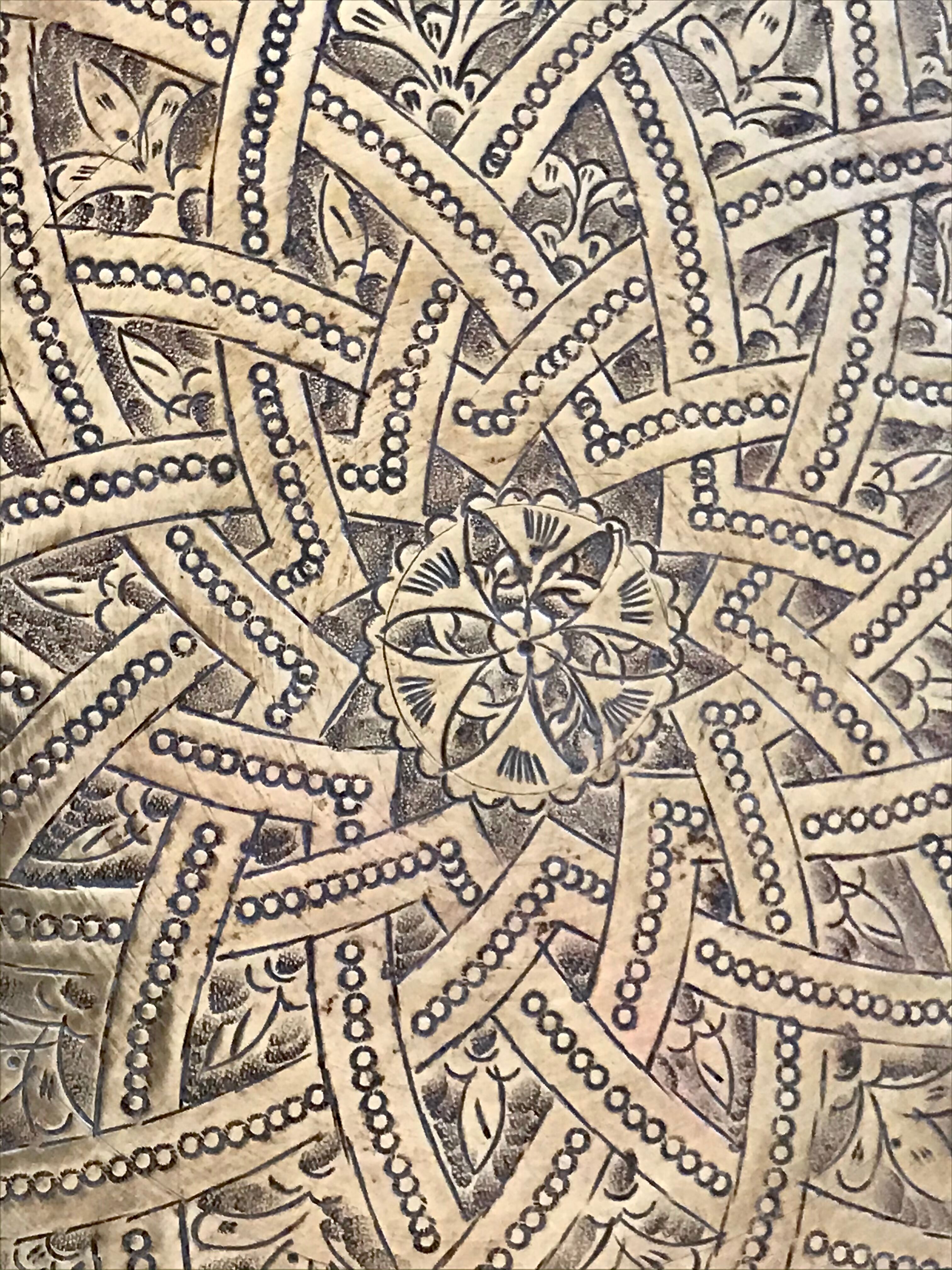 44cm chiseled brass tray