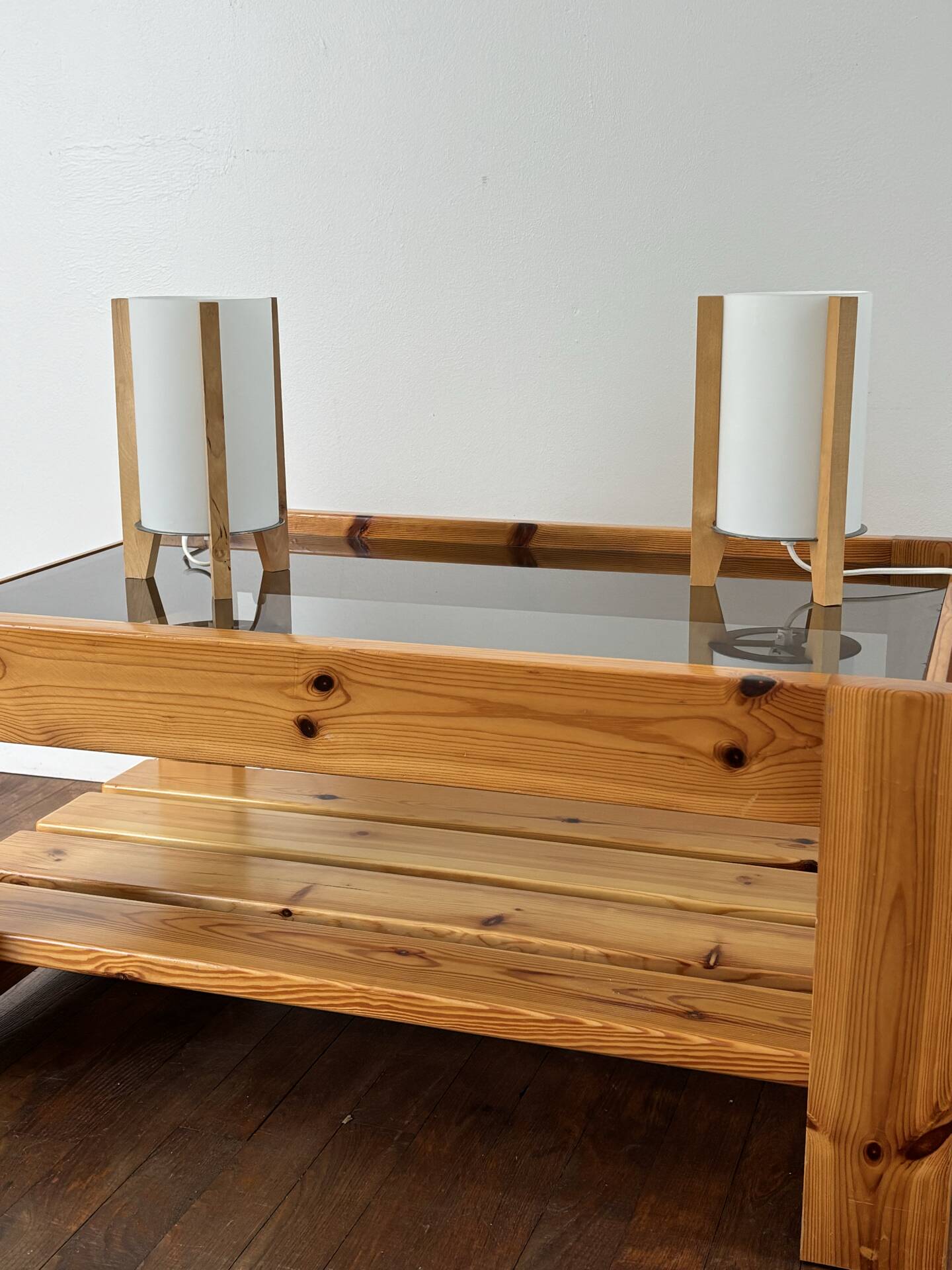 1970s pine coffee table