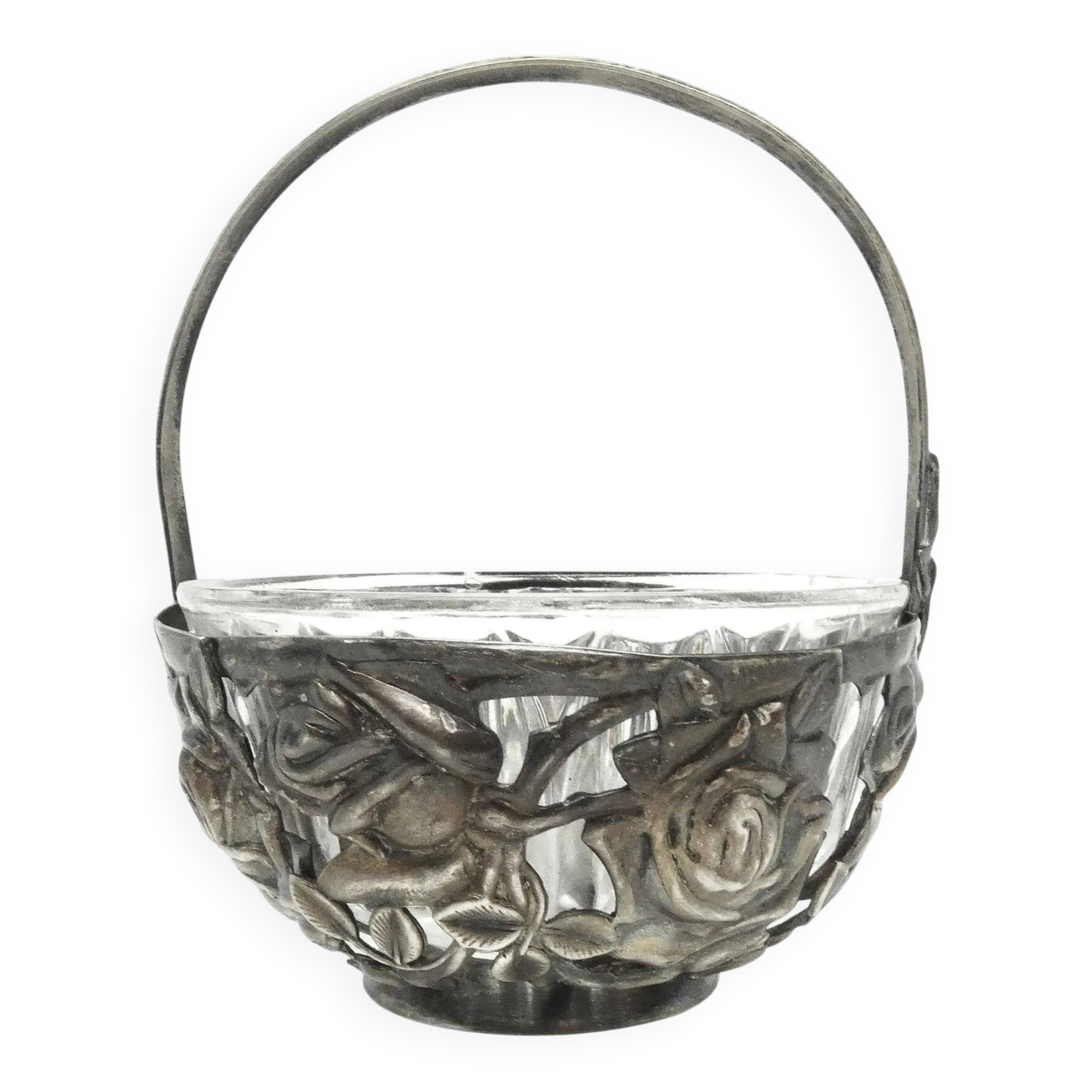 Sugar bowl, postmodernism, silver-plated brass, HEFRA, Poland, 1970s