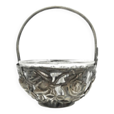 Sucrier, postmodernisme, laiton argenté, HEFRA, Pologne, années 1970