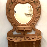 Coat rack and umbrella in carved oak XX century