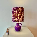 Expressive table lamp in Plum Black made from a vintage design vase by WGP.