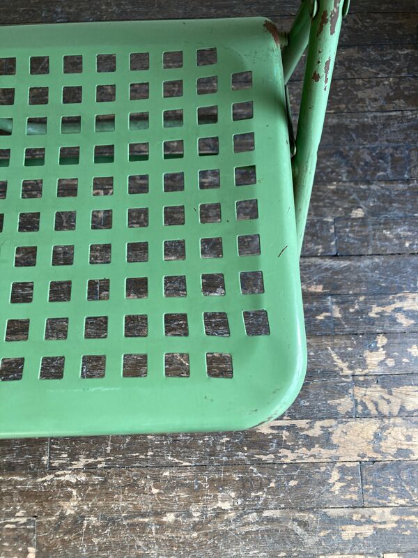 Chaise de jardin en tôle perforée 1950